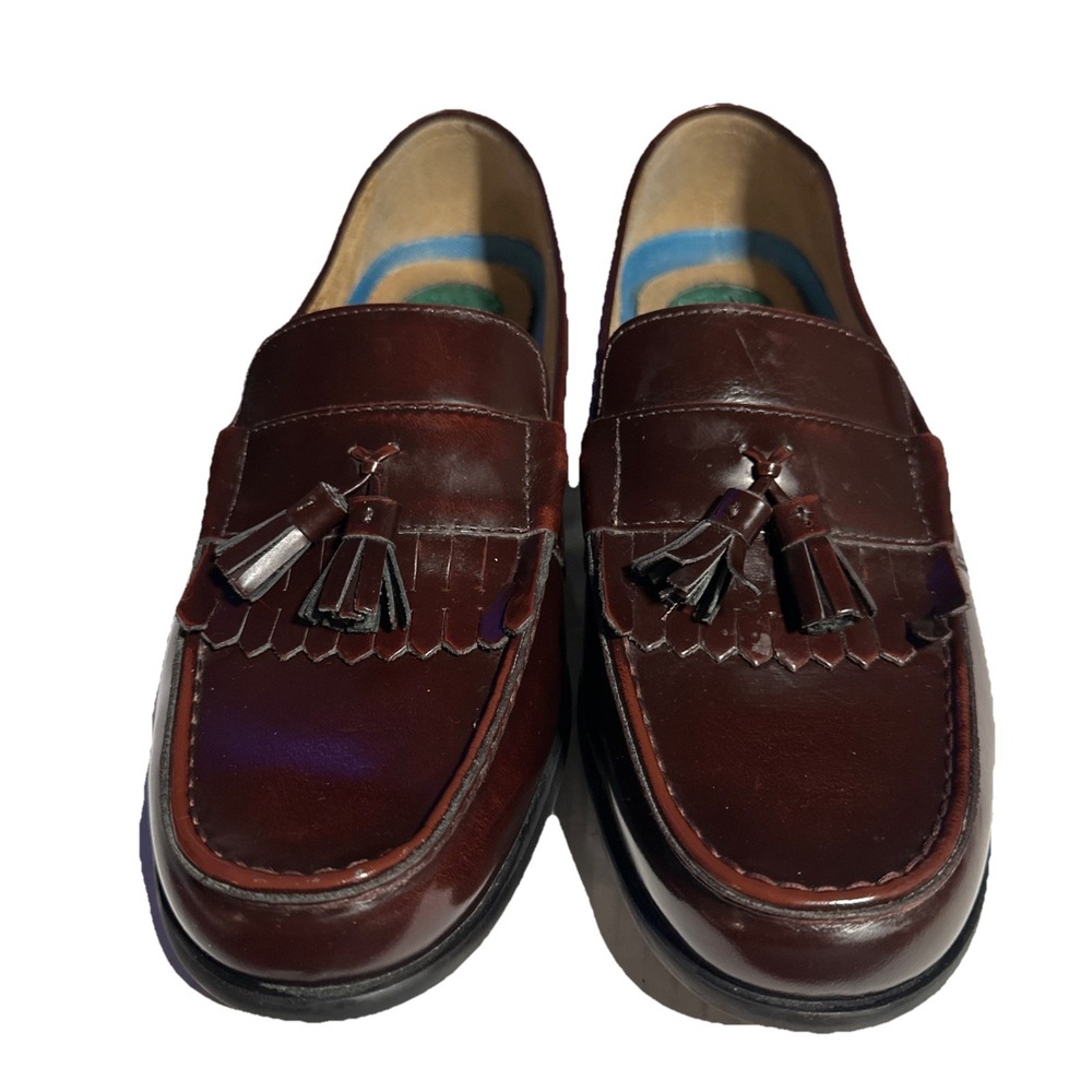Nunn Bush Men Tassel Slip On Loafers 84761 Burgundy Leather Comfort Gel 10M